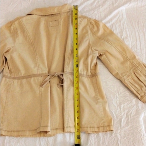 Caslon Spring Jacket BEIGE 3/4 Puff Sleeves Lightweight Nordstroms Jrs. Large - Picture 7 of 13